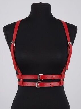 Red Underbust Double Harness Belt New